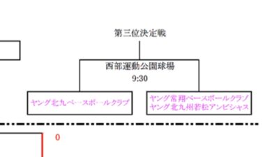 第9回ヤングリーグライオンズ杯１年生大会　３位決定戦